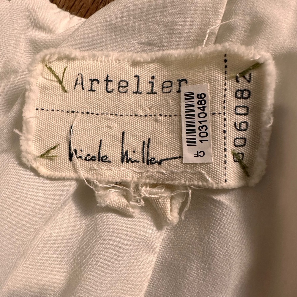 Nicole Miller Artelier Cami Top Womens S Ruched Cowl Neck White Y2K Date Night - Picture 6 of 8